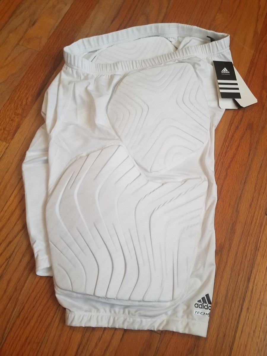 New~Mens Adidas NBA Clima Cool White Padded Compression Shorts