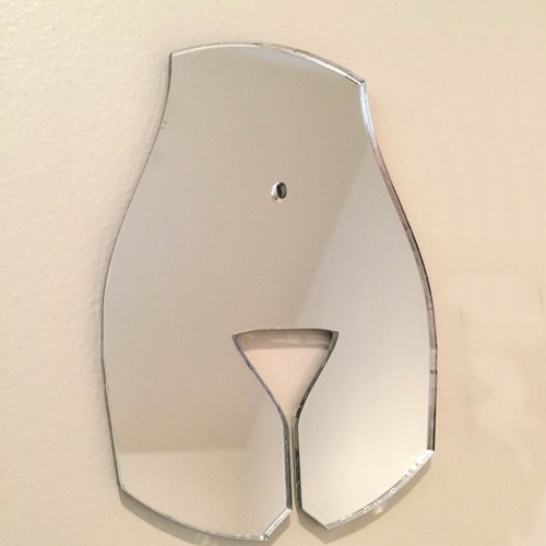 Martini Glass Design Female Toilet Door Sign - Mirrored - Picture 2 of 3