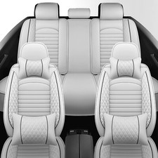 For Honda Cr-v Leather Front Rear Car Seat Covers 5-sits Protector Full Set Gray For Honda Cr-v Leather Front Rear Car Seat Covers 5-sits Protector Full Set Gray