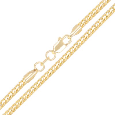 Italienische 14k Gelbgold massive Franco Kette Halskette 2mm 18'' 9,5 Gramm