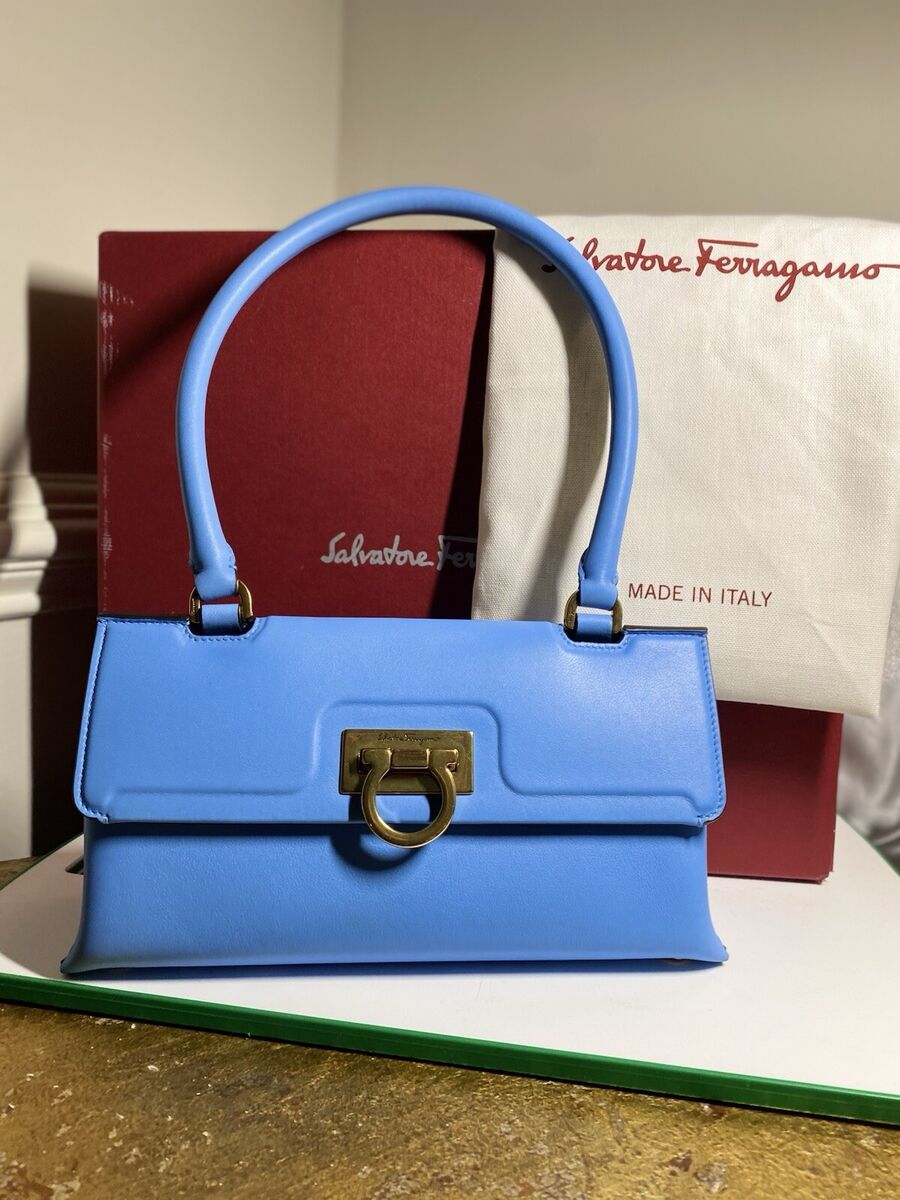 Salvatore Ferragamo Top Handle Leather Trifolio Swing Bag | eBay Salvatore Ferragamo Top Handle Leather Trifolio Swing Bag | eBay