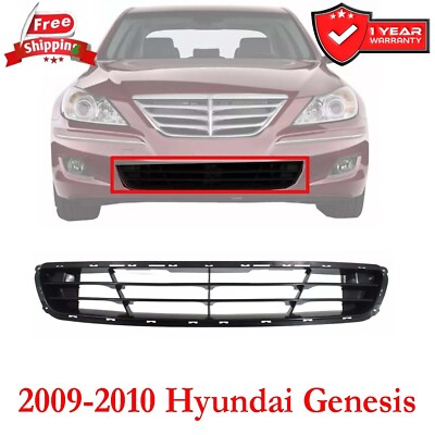 Bumper Grille For 2009-2010 Hyundai Genesis Front Black Plastic HY1036117