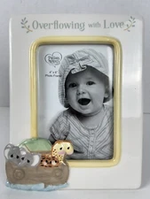 4x6 Precious Moments Ceramic White Baby Animal Noah Ark Picture Photo Frame