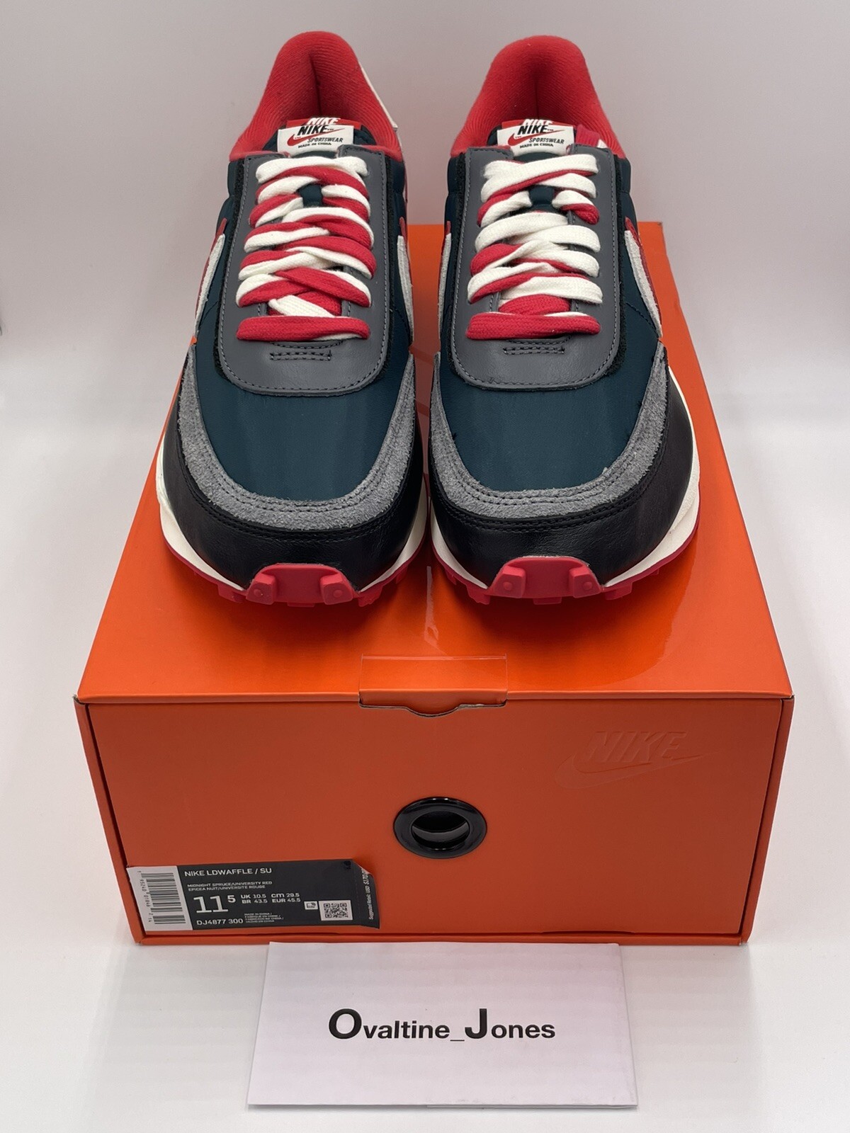 SACAI X NIKE Taglia 11 5 Nike LDWaffle x Sacai x Undercover Midnight Spruce University rosso