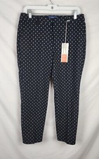 Old Navy Harper Mid-Rise Navy Printed Retro Minimalist Pants Women's sz 6