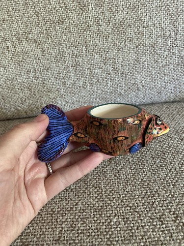 2002 ARDMORE STUDIO South Africa Animal Ceramic Fish Egg Holder Cup - Picture 11 of 15