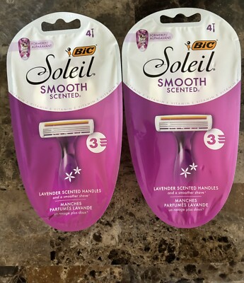 BIC Soleil Smooth Razors Lavender Handles 4 Pack Lot of 2 Personalcare New