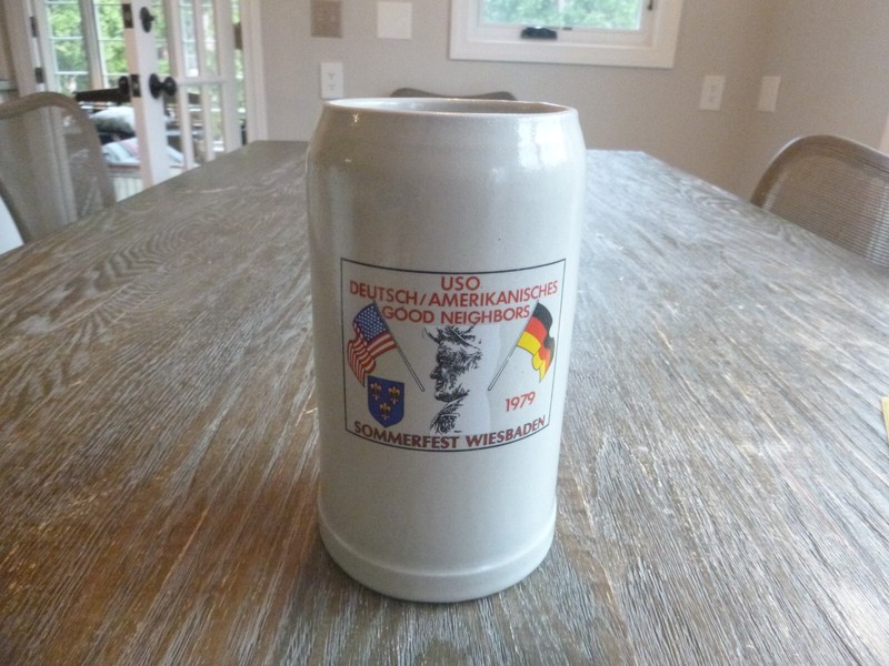 Vintage USO Deutsch/Amerikanisches Sommerfest Wiesbaden Heavy Stone Mug 1979