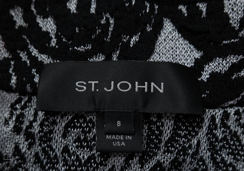 MINT! ST JOHN SILVER/BLACK FLOWER PATTERN flower-… - image 11