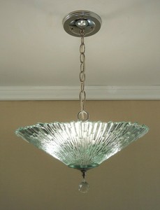 Vintage Sunburst Starburst Chandelier Blown Glass Pendant Light