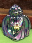 Vintage Fenton Guardian Angel Figurine Iridescent Cobalt Blue 3 3/4" Tall