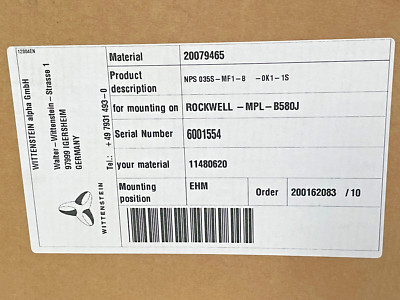 NEW WITTENSTEIN ALPHA NPS 035S-MF1-8-0K1-1S