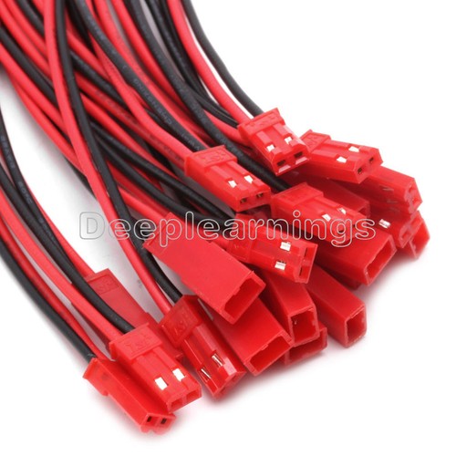 10Pairs 10CM 2-pin Male&Female JST Plug Stecker Buchse Connectors with Wire NEW - Picture 3 of 4