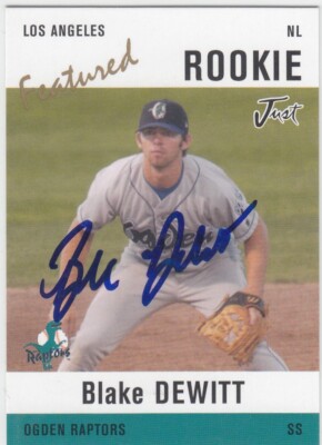 2004 Blake DeWitt Just Minors Rookie IN PERSON AUTO #7 - LA Dodgers RC