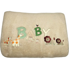 Northpoint BABY Tan Brown Fleece Blanket Lion Giraffe Monkey Jungle Safari Lovey
