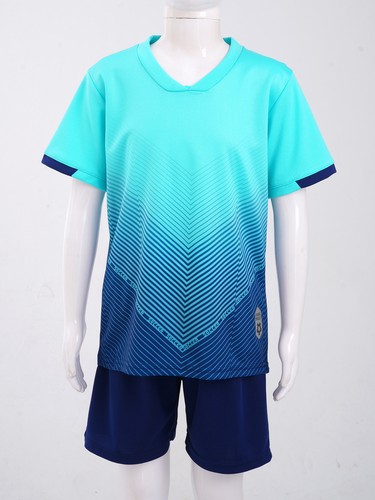 Kid Boys Football Tracksuit Basketball Team Gradient Print Quick Dry Uniform - Picture 10 of 143