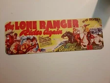 The Lone Ranger Rides Again Banner Marquee 4x12 Metal Wall Sign