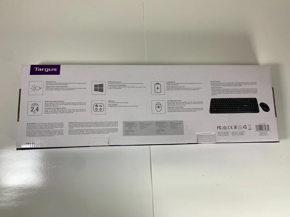 New Targus KM610 2.4GHz Wireless Mouse & Keyboard Combo Windows 10 Compatible - Image 2 of 4