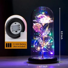 Glass Rose Gifts for Mom/Grandma/Wife Light Up Eternal Rose in A Glass Dome