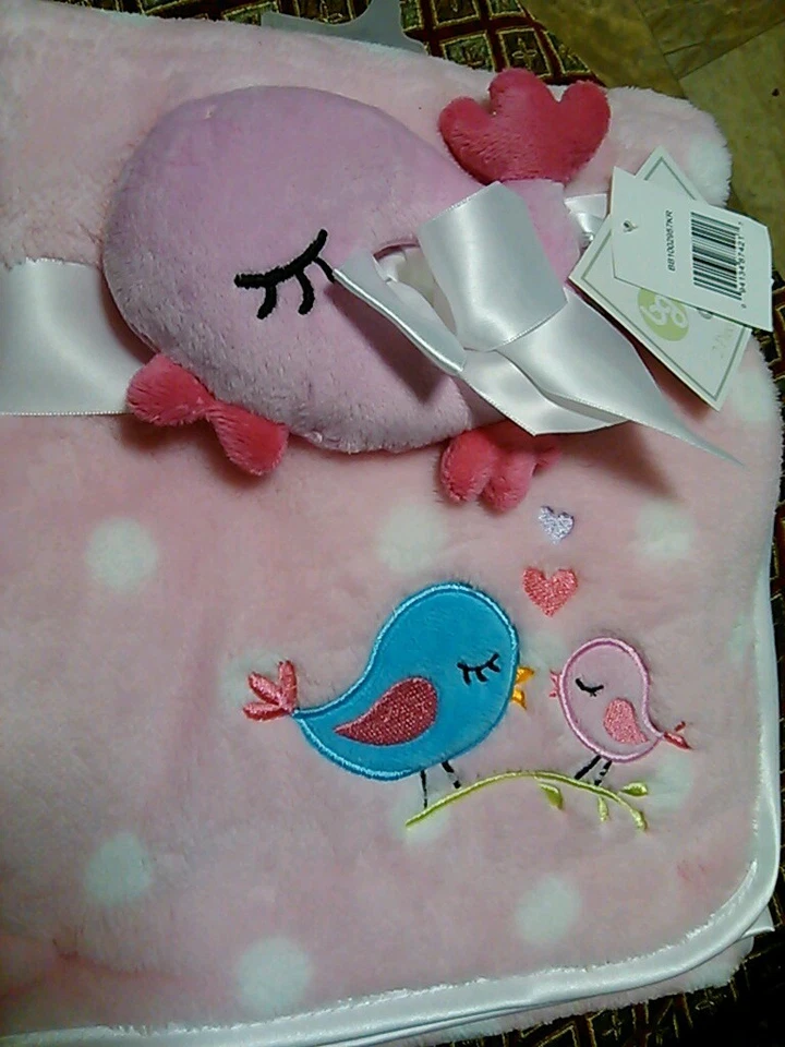 Baby Gear 2 Piezas Pájaro Ultra Peluche Guardería Manta Lovey Juguete Amigo Set NUEVO RARO Foto 3 de 4