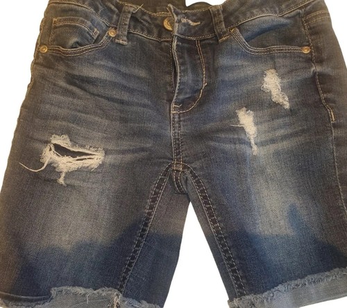 Girls MUDD Adjustable Waist Blue Jean Shorts - Size 10 - Picture 3 of 3