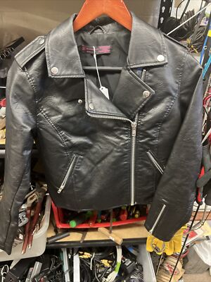 No Boundaries Juniors XS Faux Leather Moto Jacket