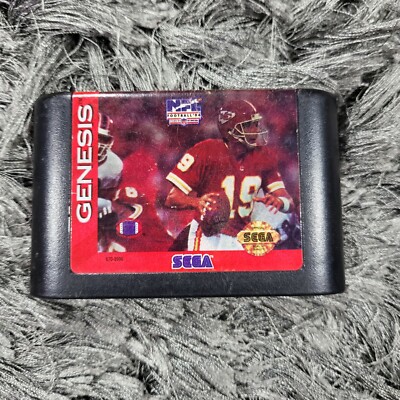 Sega Genesis NFL Football '94  Video Game Cartridge Joe Montana KC Chiefs Loego