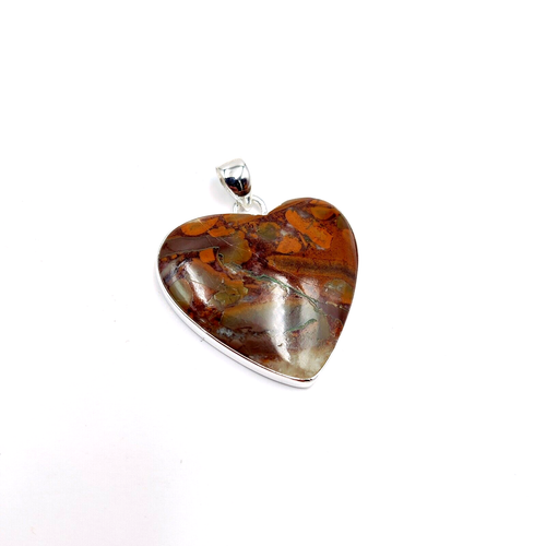 Pendentif Vintage Argent 925 Jaspe Et Sodalite - Fait Main 2 Pouces #P14053