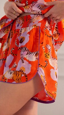 The Art Of Anthropologie Claire Colin Small Petite Tiger Pajama Shorts Size S