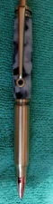 HANDCRAFTED 30 CALIBER BULLET CLICK BALL POINT ACRYLICL/GUN METAL-TWIST PEN