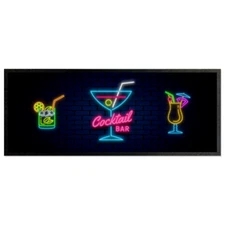 Cocktail Bar Neon Bar Runner Bar Mat Cocktail Party Man Cave Bar Accessory