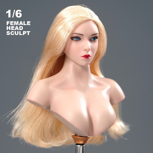 1/6 Blond Hair Blue Eye Doll Girl Female Head Sculpt Fit 12" Phicen Body Figures - Picture 2 of 9