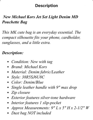 NWT MICHAEL KORS JET SET MD POUCHETTE SHOULDER BAG PICK-A-COLOR - Picture 32 of 61