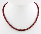 Red Tourmaline Chain (Rubellite) Gemstone Rondelle Necklace Noble Gift