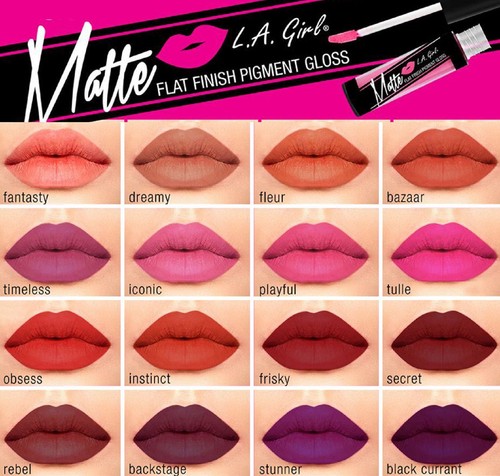 2 X Brillo labial mate L.A Girl - acabado plano brillo pigmento mate - *¡Elige cualquier color! - Imagen 2 de 21