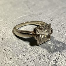 Vintage Seta Sterlingsilber 3 Karat Smaragdschliff CZ Diamant Ring