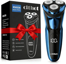 Rasoio Elettrico Barba Con 3D Testine Rotanti IPX7 Impermeabile Uomo Con Display