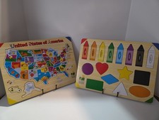The Learning Journey Lift and Learn Puzzles Colors and Shapes USA Map 2 Pack