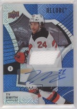 2021-22 Upper Deck Allure Blue Line Auto Jersey 9/25 Ty Smith #57 Auto 13k6