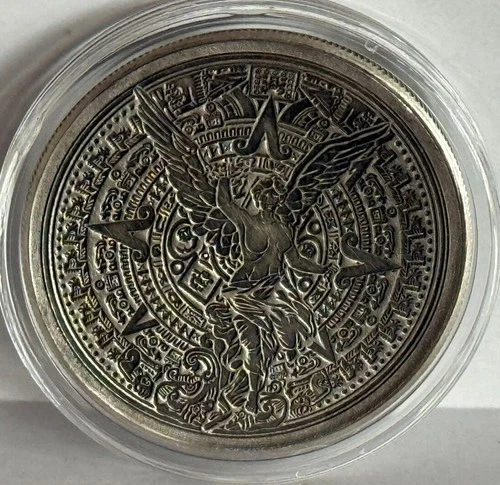 2022 Mexico Angel Calendar Antiqued 1 oz .999 Silver Round - Dark Spot