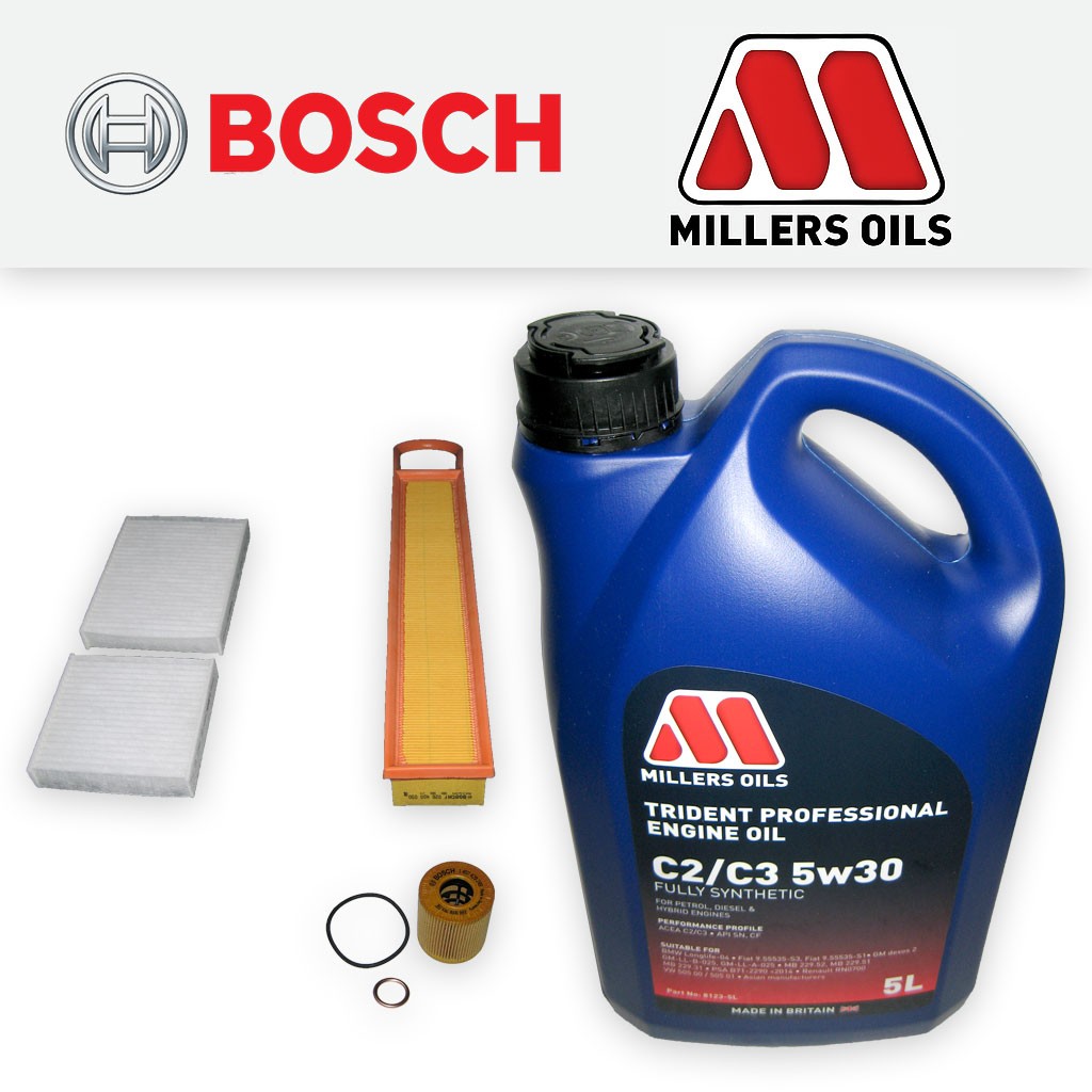 SERVICE KIT for PEUGEOT 207 1.6 16V VTI OIL AIR CABIN FILTERS +OIL (2006-2012)