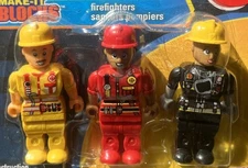 FIREFIGHTERS MINI FIG make it blocks LEGOS 3 figurine set FIRE MARSHALL