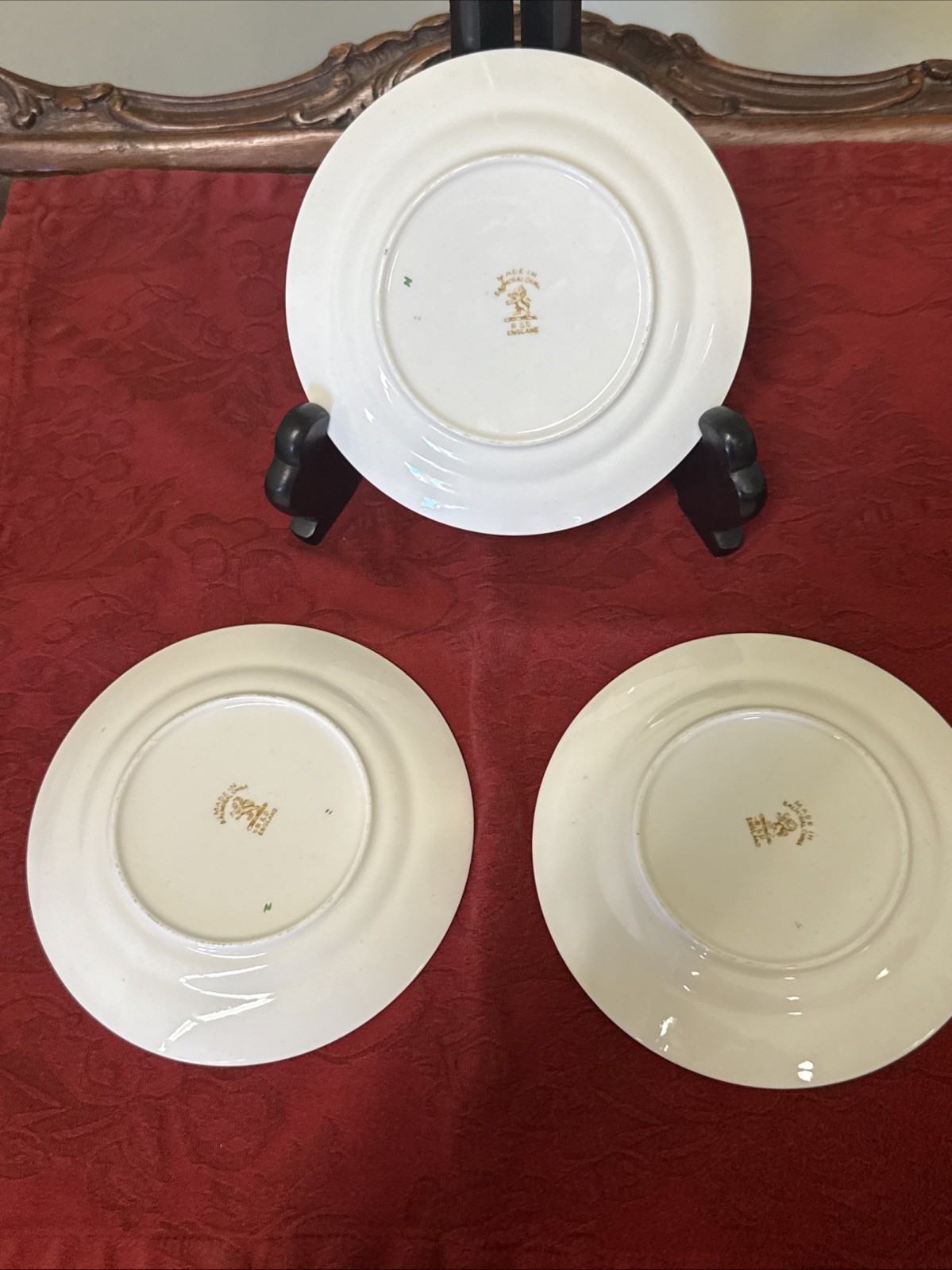 3 Antique Redfern & Drakeford, England, Balmoral China Floral Bread Plates