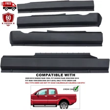 Black Trail Armor Rocker Panel fit 2009-2018 Dodge Ram 1500 Only Crew Cab