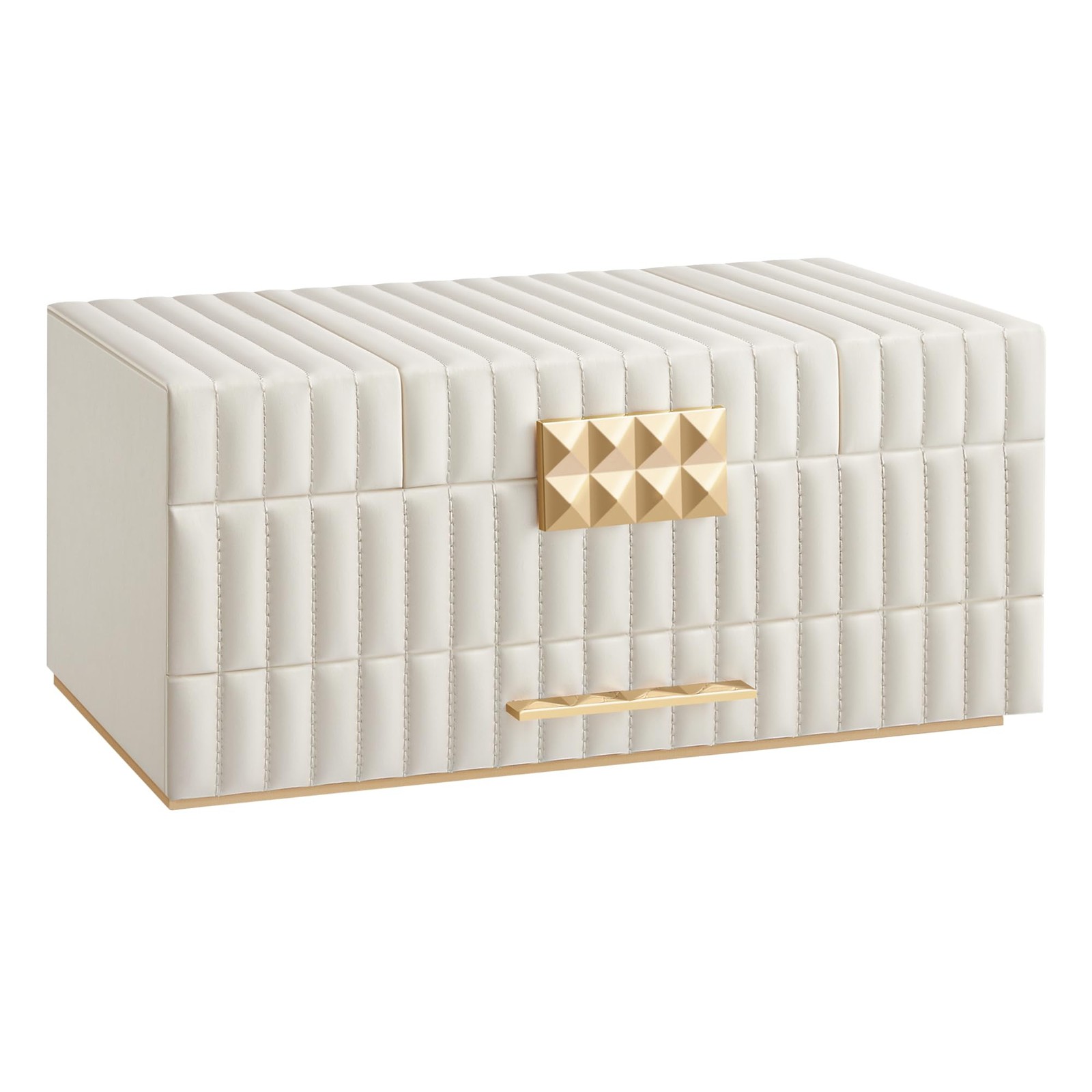 Шкатулка для драгоценностей SONGMICS HOME большой емкости с полиуретановой поверхностью и строчкой UJBC184W01