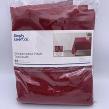 Simply Essential Tablecloth 60"x84" Oblong/Rectangle Solid Red Windowpane Plaid