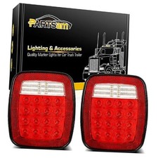 Pair 38 LED Universal Tail Brake Turn Stop 5.9" x 6.69" x 2.75" Red Lens