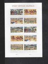 5372 - 5376 Post Office Murals Full Sheet of 10