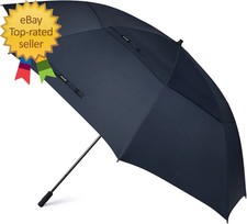 80 Inch Huge Large Oversize Golf Umbrella Double Canopy Vented Windproof Stick U
