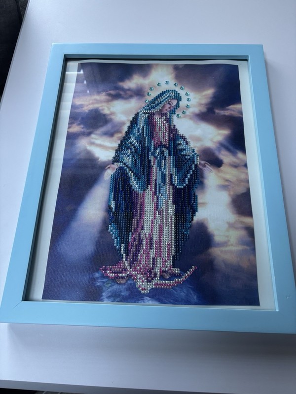Virgin Mary Diamond Art Painting Framed 9 x 13 (15.5 x 12.5)